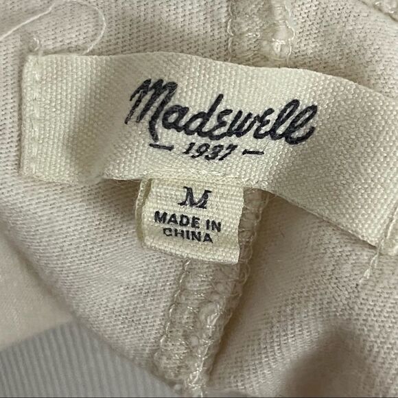 Madewell Cream And Navy Boho Embroidered Relaxed Tank With Fringe M - Picture 4 of 7